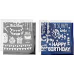 Dekorationsfolie Creativ Company Och Limark med Motiv Mörkblå Silver Födelsedag 2x2 Ark/1 Förp