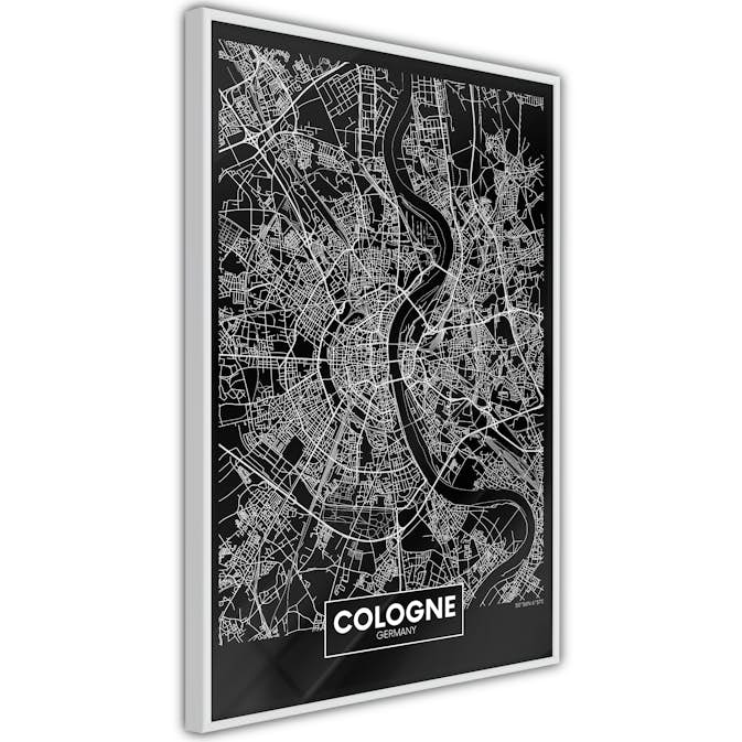 Poster Artgeist Affisch Dark Map of Cologne