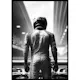 Poster Gallerix Race Car Driver B&W