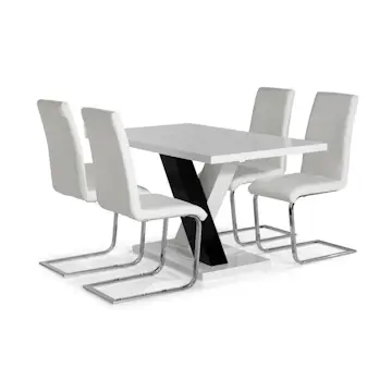 Matgrupp Scandinavian Choice Cesi Rektangulärt Matbord 140 cm med 4 Cibus Matstol