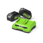 Batteri Greenworks GSK24B4X 24V Startpaket 2x4 Ah Med Batteri & Laddare