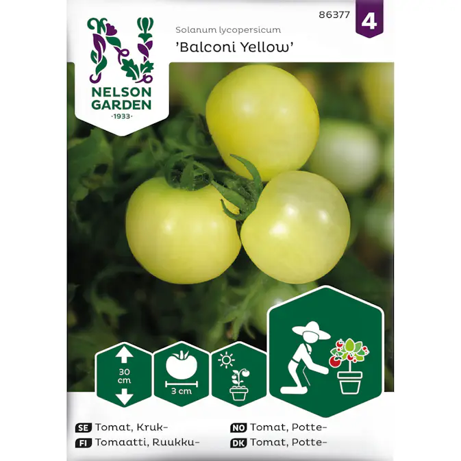 Frö Nelson Garden Tomat Balconi Yellow Kruktomat