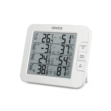 Väderstation Ventus Trådlös W210 Vit Termometer med Multifunktionell Display