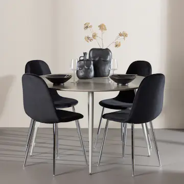 Matgrupp Venture Home Plaza Ø120 med 4 st Polar Stolar Sammet