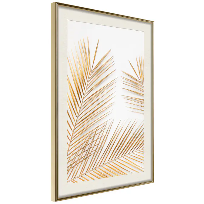 Poster Artgeist Affisch Golden Palm Leaves