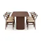 Matgrupp Bark Kopparbo Rektangulärt Matbord 200 cm med 6 Dastoori Matstol Brun