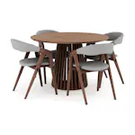 Matgrupp Bark Peyra Runt Matbord 120 med 4Jerup Matstol