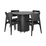 Matgrupp Bark Kopparbo Runt Matbord 130 cm med 4Jerup Matstol Bark Svart
