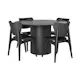 Matgrupp Bark Kopparbo Runt Matbord 130 cm med 4Jerup Matstol Bark Svart