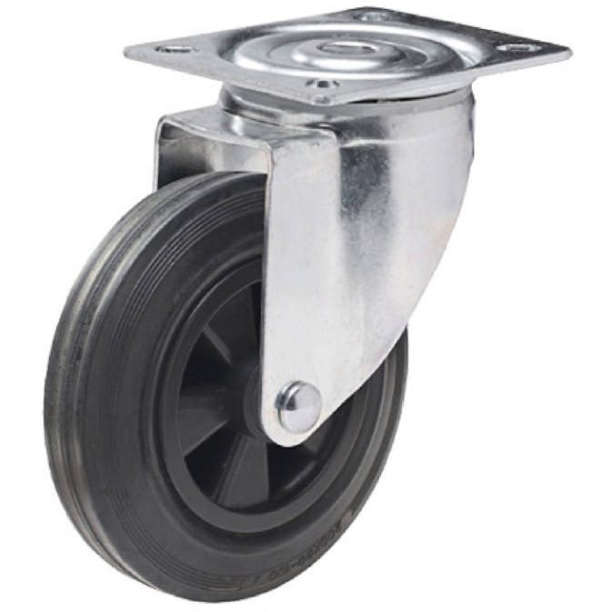 Containerhjul Millers Svart 125 mm