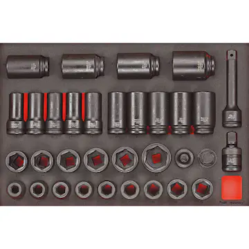 Krafthylssats 33 delar med 3/4 tum fyrkantsfäste Teng Tools TTEISK33