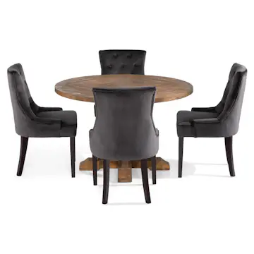 Matgrupp Bloomington Lyon Runt Matbord 120 cm Alm med 4 Viktoria Matstol