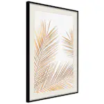 Poster Artgeist Affisch Golden Palm Leaves