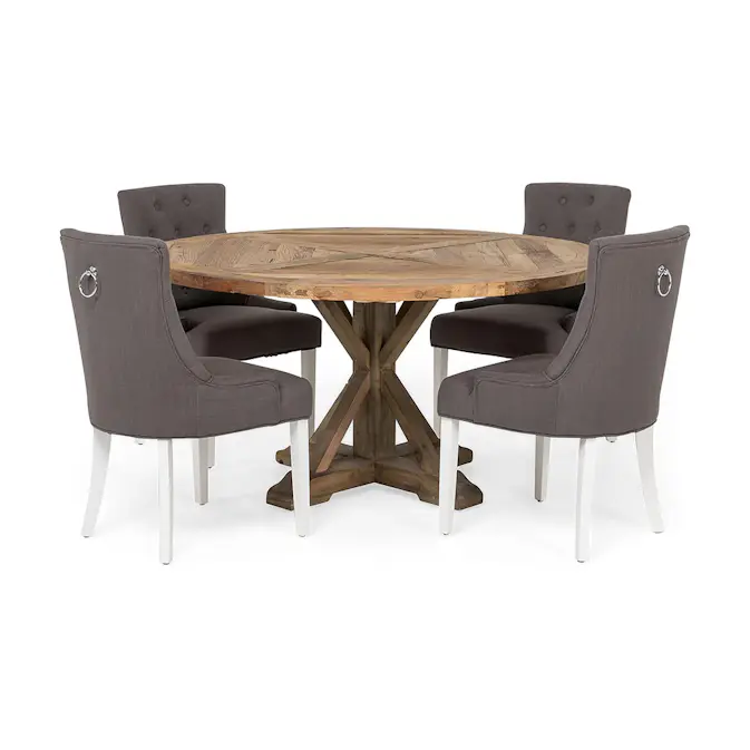 Matgrupp In Living Lyon Ø150 cm Rund Natur med 4 st Viktoria Stolar