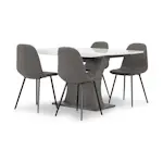 Matgrupp Concept 55 Azusa Rektangulärt Matbord 140-180 cm Förlängningsbartt med 4 John Matstol