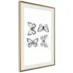 Poster Artgeist Affisch Four Butterflies
