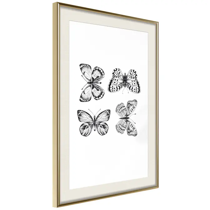 Poster Artgeist Affisch Four Butterflies