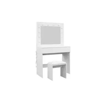 Sminkbord Scandinavian Choice Glow Komplett set med Spegel och Pall, LED-Belysning 80 cm