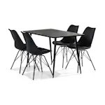 Matgrupp Basic Home Marcelen Rektangulärt Matbord 120 cm med 4 Shell Matstol