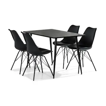 Matgrupp Basic Home Marcelen Rektangulärt Matbord 120 cm med 4 Shell Matstol