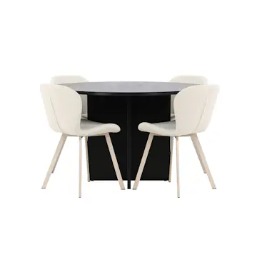 Matgrupp Venture Home Strada Ø120 cm med 4st Lilja Matstolar