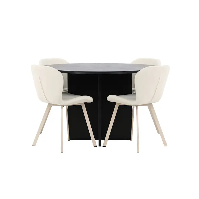 Matgrupp Venture Home Strada Ø120 cm med 4st Lilja Matstolar