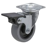 Länkhjul Millers Med Broms Grå 50 mm