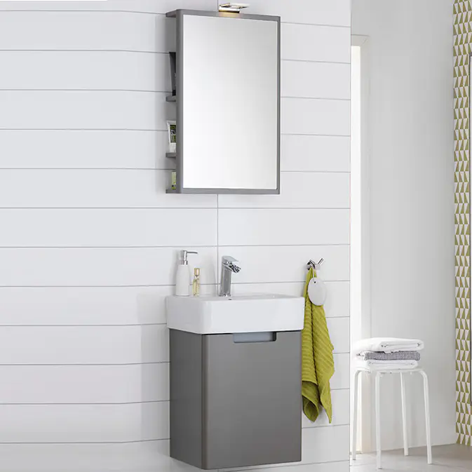 Möbelpaket Hafa One 440 Greige Förvaringsspegel