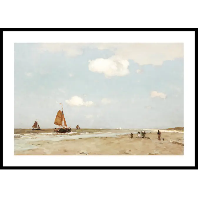 Poster Gallerix Beach Scene By Jan Hendrik Weissenbruch