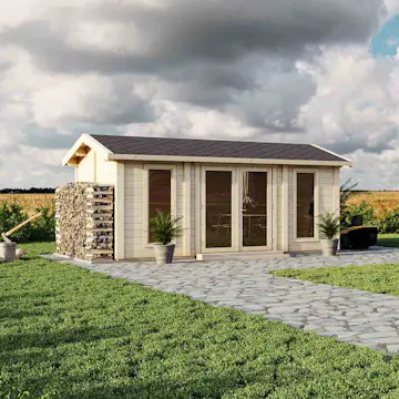 Attefallshus Luoman Lillevilla Pemu 15 m² Komplett Stuga med Sadeltak