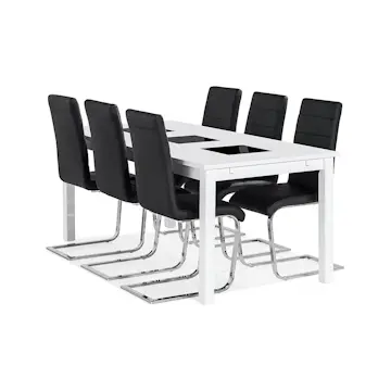 Matgrupp In Living Jasmin med 6 Cibus Stol In Livingar