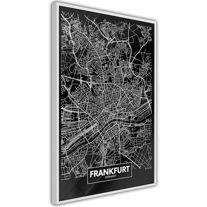 Poster Artgeist Affisch Dark Map of Frankfurt