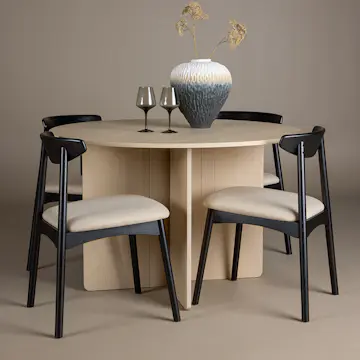 Matgrupp Venture Home Tyresö Ø120 cm med 4 Ven Stolar