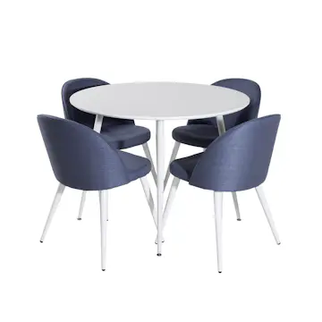 Matgrupp Venture Home Plake med 4 Valentina Stolar Polyestertyg Runt