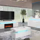 Tv-Bänk In Living Glenndale med Förvaring, Belysning och LED Kamin