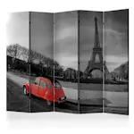 Rumsavdelare Skärmvägg Arkiio Eiffel Tower And Red Car II 225x172 cm
