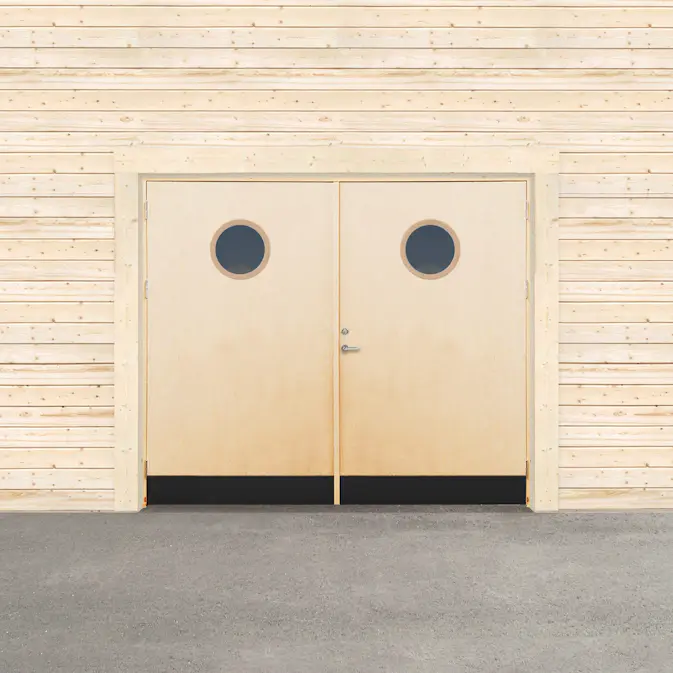 Garageport Sveadörren Varm Runt Fönster Obehandlad