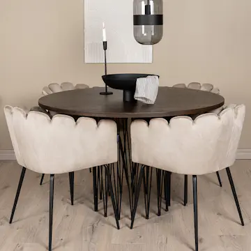 Matgrupp furniture/fashion Stone med 4 Limhamn Stolar Runt