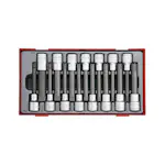 Bitshylssats 15 Teng Tools delar för Ribe och XZN-spår, 1/2 tum fyrkantsfäste TTRS15