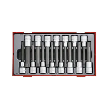 Bitshylssats 15 Teng Tools delar för Ribe och XZN-spår, 1/2 tum fyrkantsfäste TTRS15