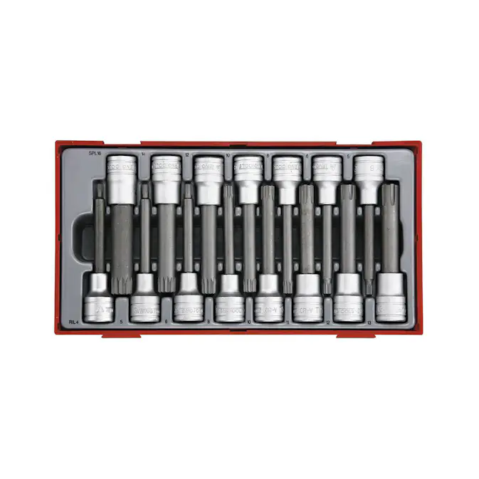 Bitshylssats 15 Teng Tools delar för Ribe och XZN-spår, 1/2 tum fyrkantsfäste TTRS15