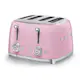 Brödrost Smeg TSF03PKEU Retro Rosa med Extra Breda Fack