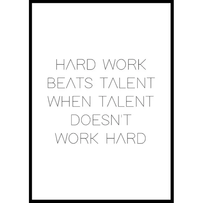 Poster Gallerix Hard Work Beats Talent
