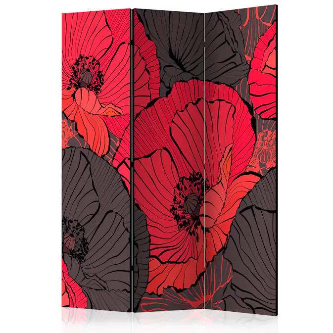 Rumsavdelare Skärmvägg Arkiio Pleated Poppies 135x172 cm