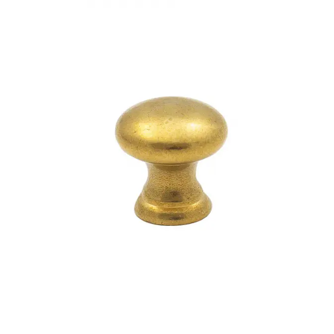 Knopp Beslag Design Obehandlad Mässing