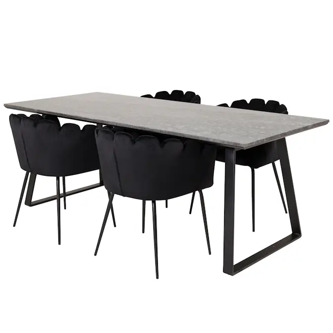 Matgrupp Venture Home Estelle med 4 Limhamn Rektangulär Stolar