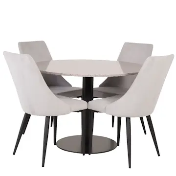 Matgrupp Venture Home Roxanna Grå Bord med 4 Laura Stolar Manchester