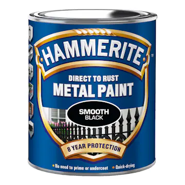 Rostskyddsfärg Hammerite Slätlack Svart 250ml