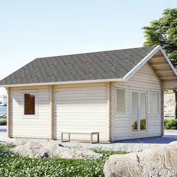 Attefallshus Luoman Lillevilla Teeri 28,5 m² Komplett Stuga med Sadeltak