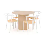 Matgrupp Bark Kopparbo Runt Matbord 106-156 cm Förlängningsbartt med 4 Elysia Matstol